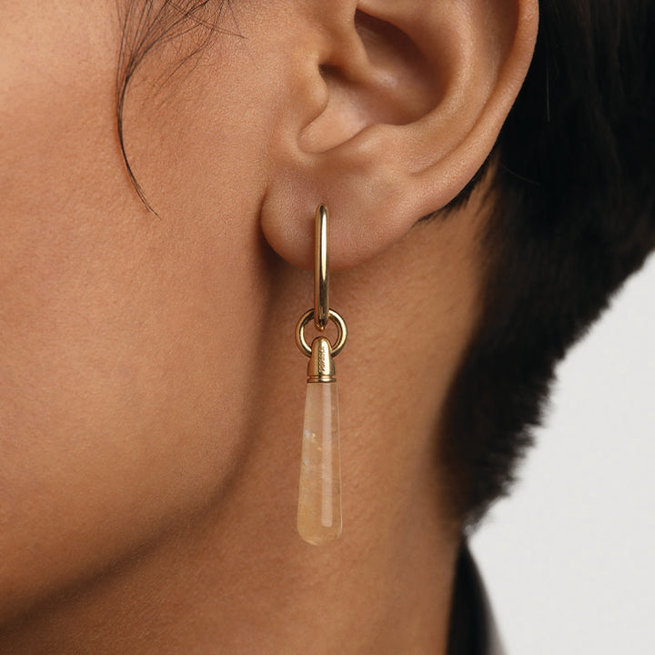 YELLOW AVENTURINE LARGE JUPITER HOOPS