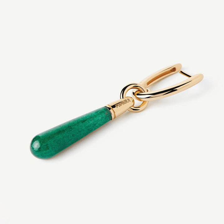 GREEN AVENTURINE LARGE JUPITER HOOPS