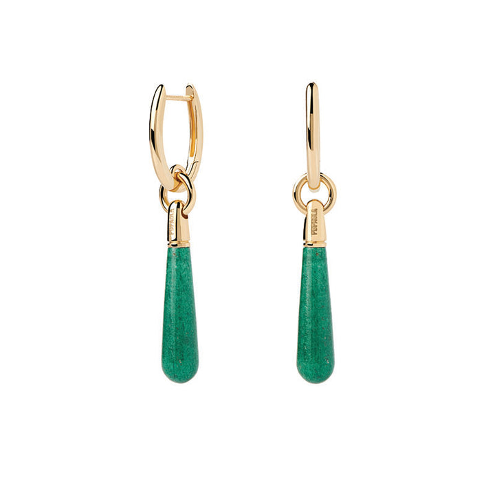 GREEN AVENTURINE LARGE JUPITER HOOPS