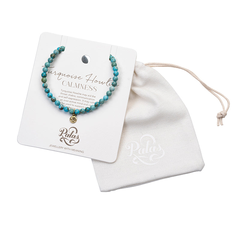 TURQUOISE HOWLITE HEALING GEM BRACELET