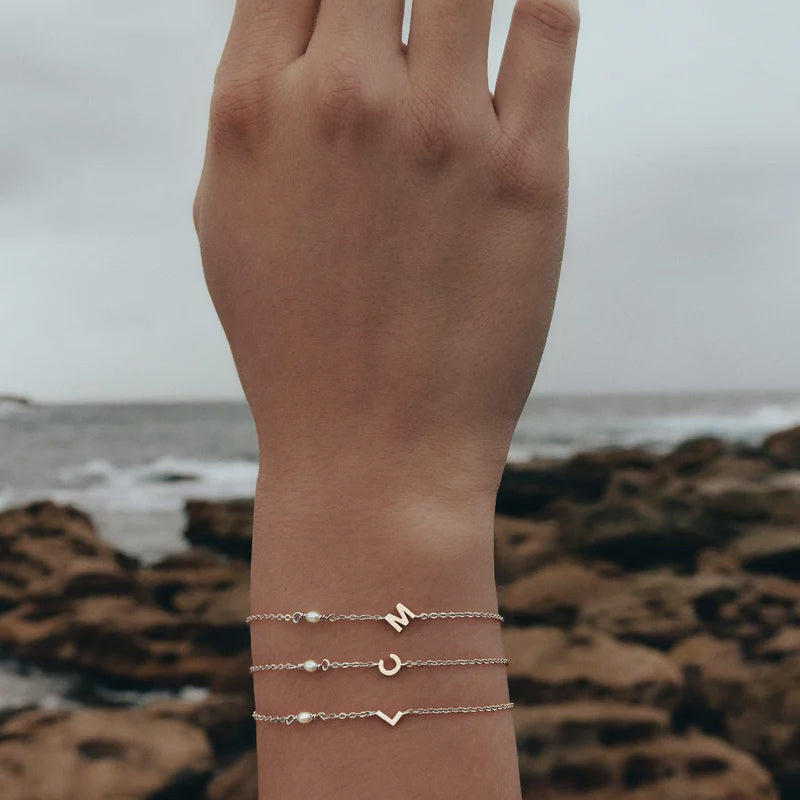 PEARL LETTER BRACELET