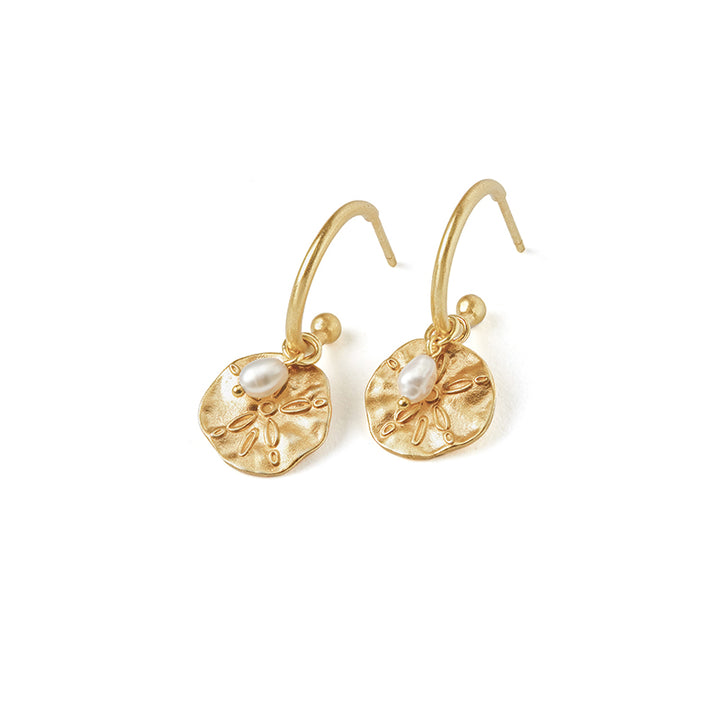 SAND DOLLAR HOOP EARRINGS