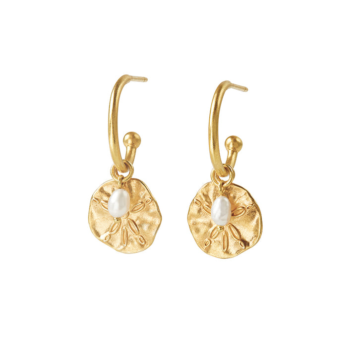 SAND DOLLAR HOOP EARRINGS