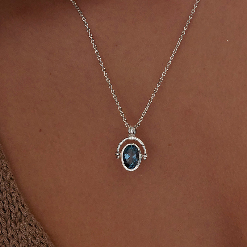 MIRA LONDON BLUE TOPAZ NECKLACE