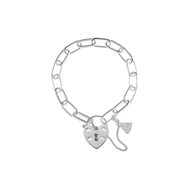 LITTLE LAUREN LINK HEART PADLOCK BRACELET