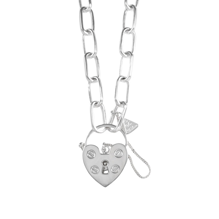 LAUREN LINK HEART PADLOCK NECKLACE