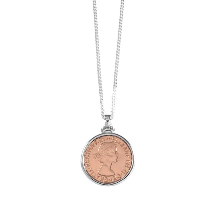 CURB NECKLACE WITH PENNY COIN