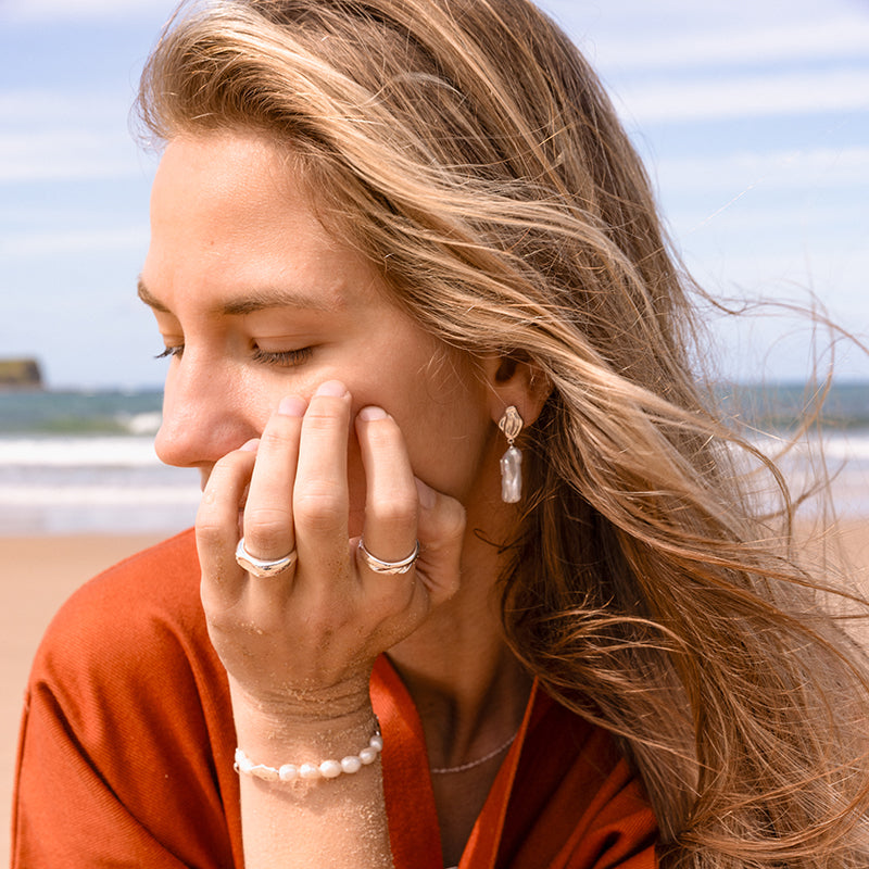 SEAFOAM PEARL EARRINGS