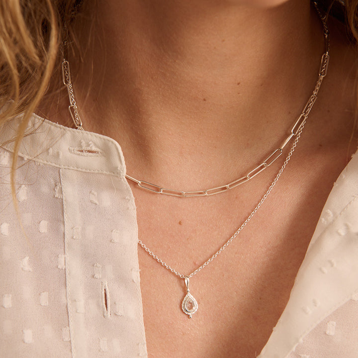 APRIL WHITE TOPAZ BIRTHSTONE CHARM