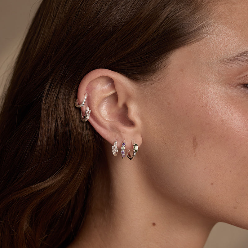 APATITE MARQUISE SILVER HUGGIES