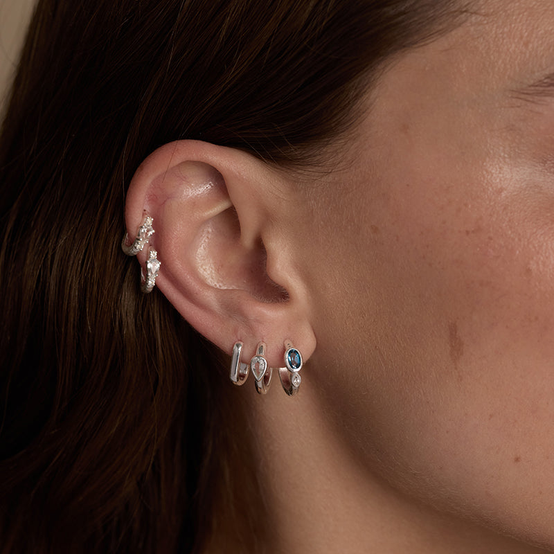 TEXTURED TOPAZ SILVER HUGGIES