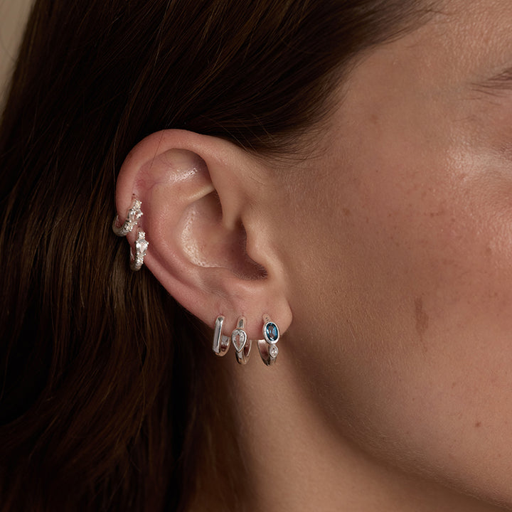 TEXTURED TOPAZ SILVER HUGGIES