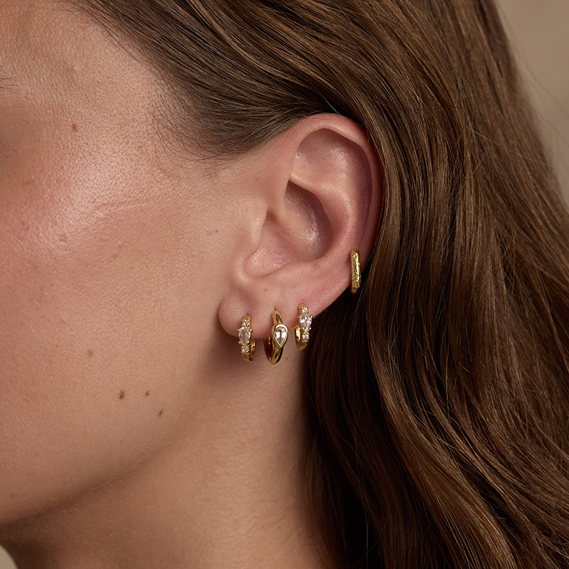 TEXTURED TOPAZ GOLD HUGGIES