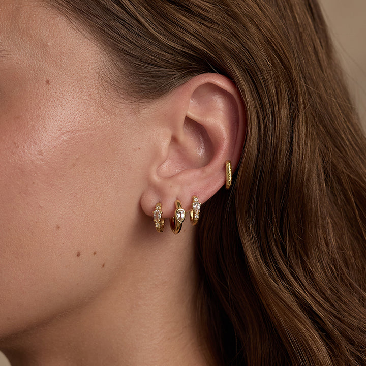 TEXTURED TOPAZ GOLD HUGGIES