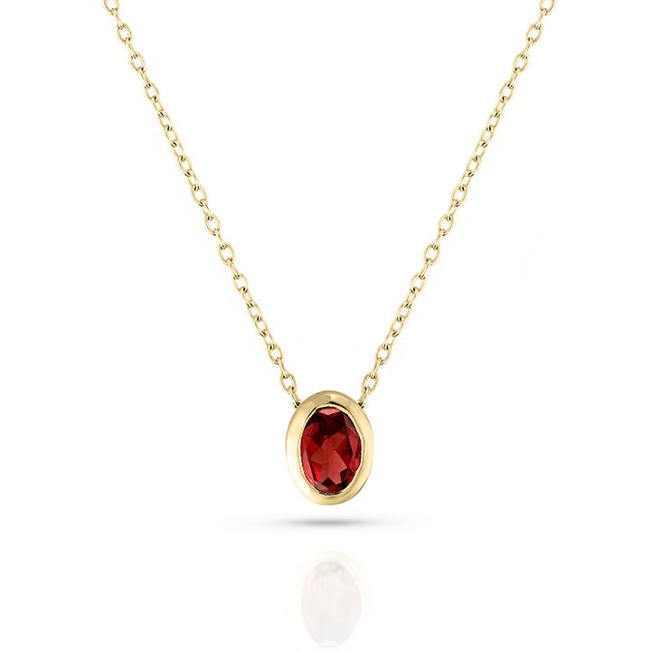 JANUARY GARNET BIRTHSTONE NECKLACE