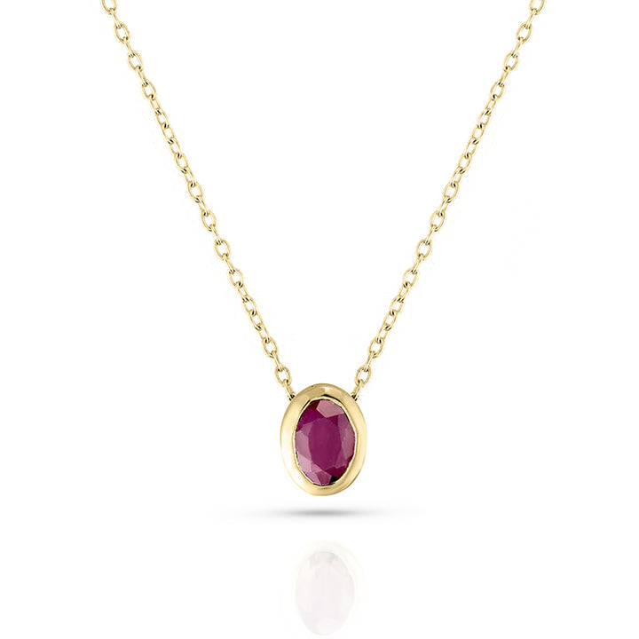 JULY RUBY BIRTHSTONE NECKLACE