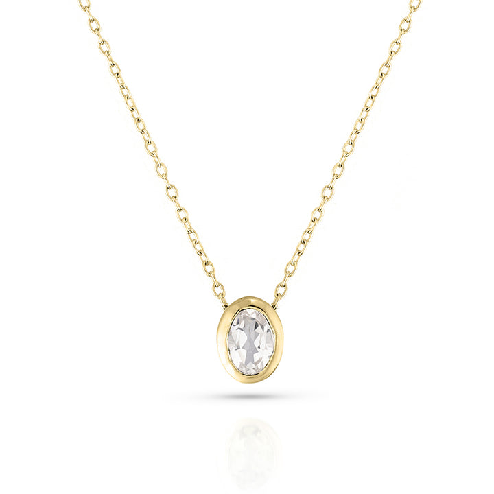 APRIL WHITE TOPAZ BIRTHSTONE NECKLACE
