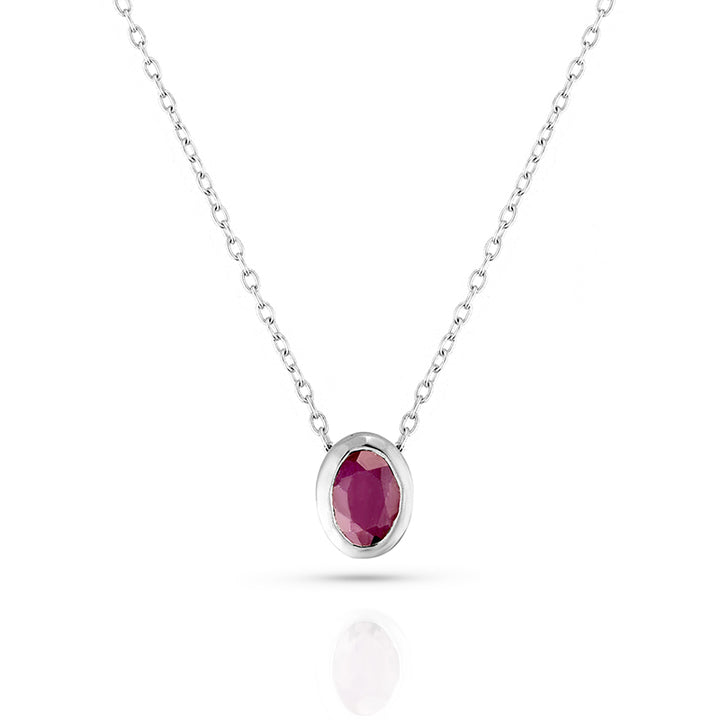 JULY RUBY BIRTHSTONE NECKLACE