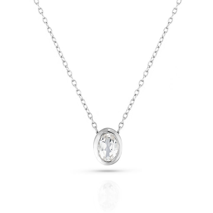 APRIL WHITE TOPAZ BIRTHSTONE NECKLACE