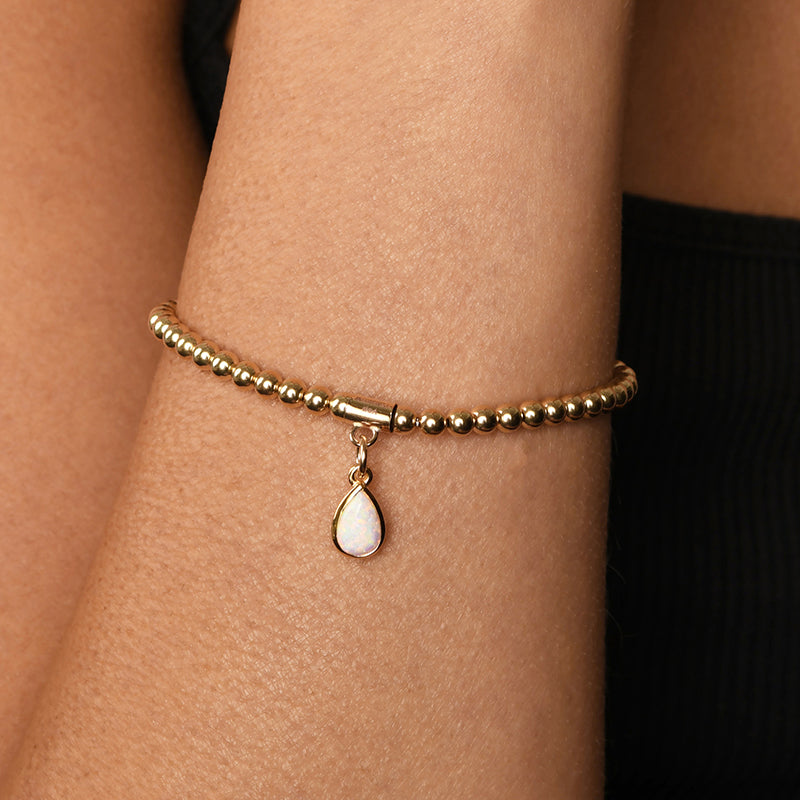 BALL BRACELET WITH CZELLINE OPAL