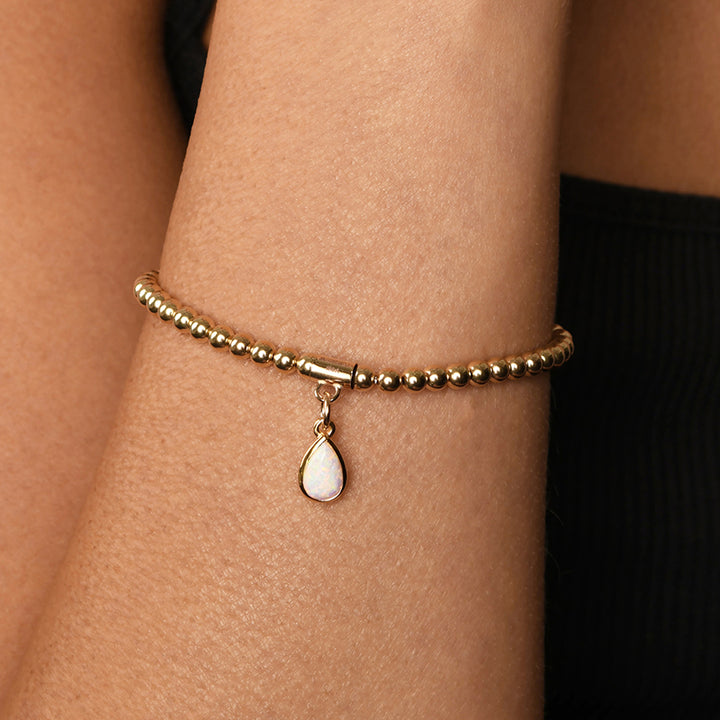 BALL BRACELET WITH CZELLINE OPAL