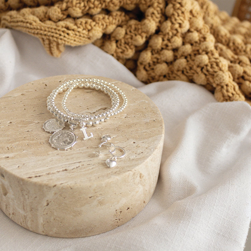 BALL BRACELET WITH INITIAL CHARM