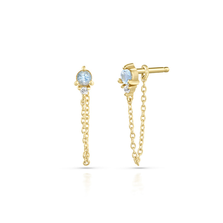 MARCH AQUAMARINE BIRTHSTONE STUDS
