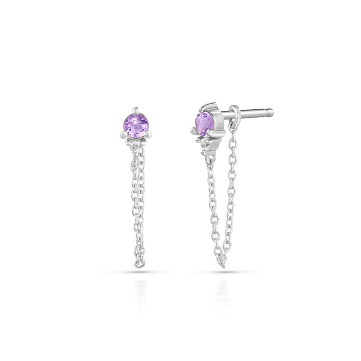 FEBRUARY AMETHYST BIRTHSTONE STUDS