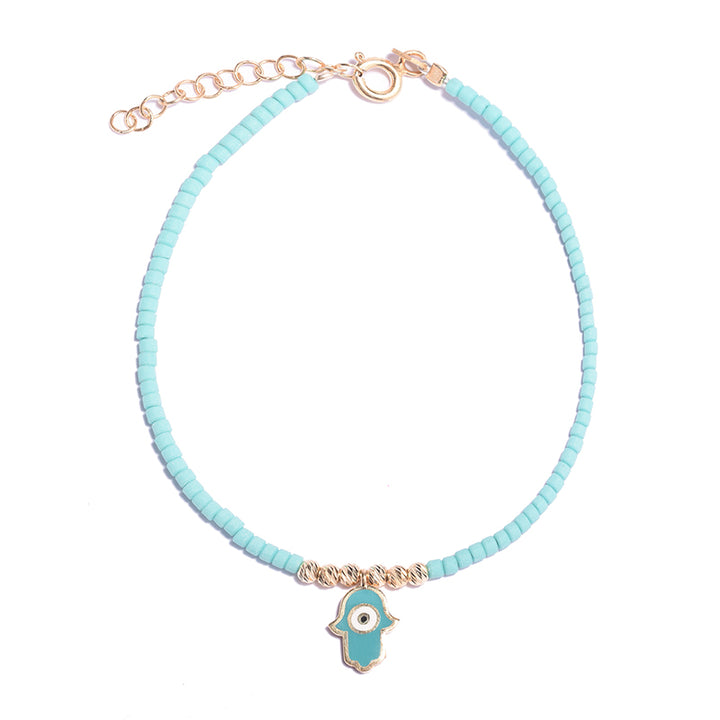BEADED HAMSA HAND BRACELET