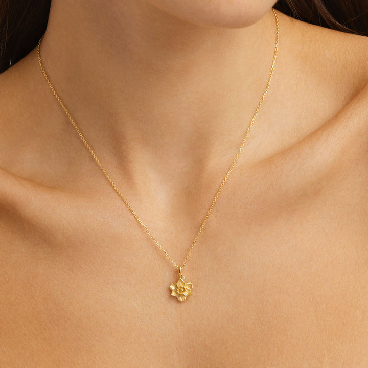NARCISSUS DECEMBER BIRTH FLOWER NECKLACE