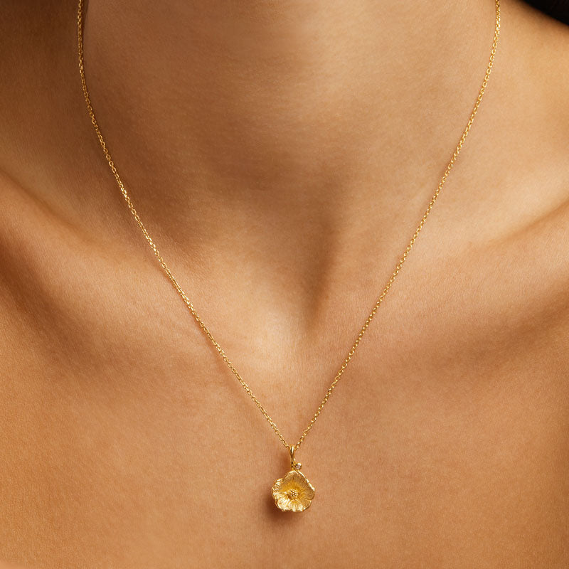 MORNING GLORY SEPTEMBER BIRTH FLOWER NECKLACE