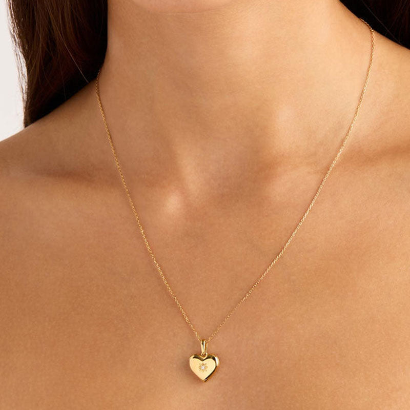 HEART LOTUS LOCKET PENDANT