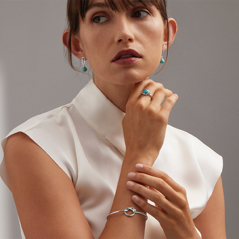 THE ENCHANTRESS TURQUOISE DROP STUD EARRINGS