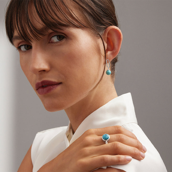 THE ENCHANTRESS TURQUOISE DROP STUD EARRINGS