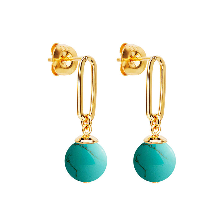 THE ENCHANTRESS TURQUOISE DROP STUD EARRINGS