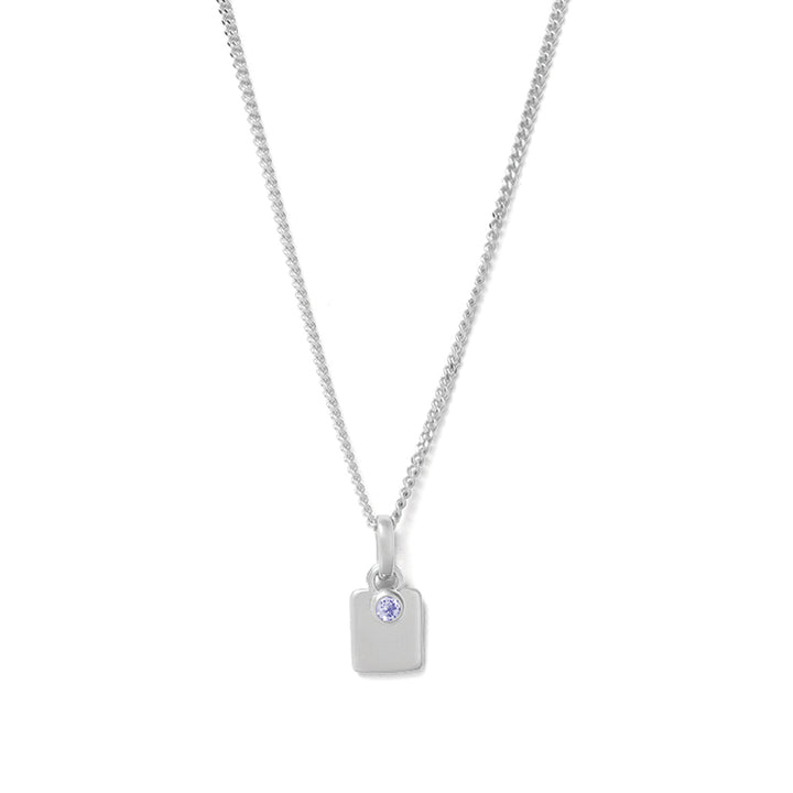 DECEMBER ENGRAVABLE TANZANITE BIRTHSTONE NECKLACE