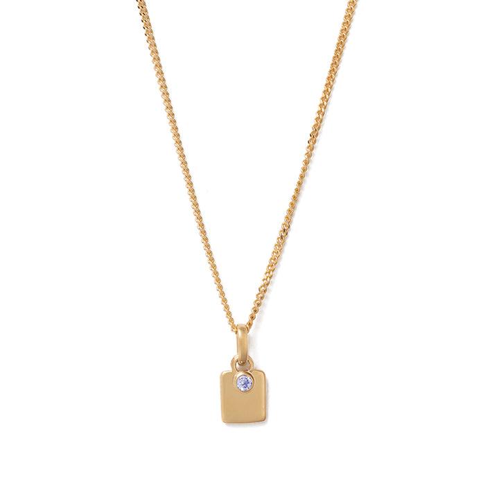 DECEMBER ENGRAVABLE TANZANITE BIRTHSTONE NECKLACE