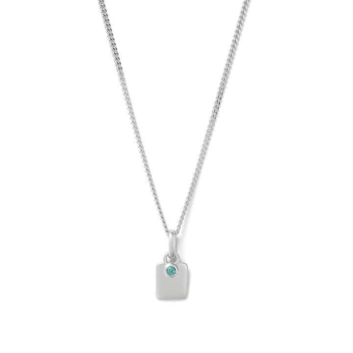 SEPTEMBER ENGRAVABLE LONDON BLUE TOPAZ BIRTHSTONE NECKLACE