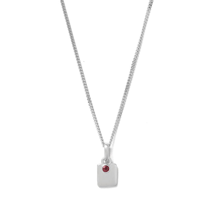 JANUARY ENGRAVABLE GARNET BIRTHSTONE NECKLACE