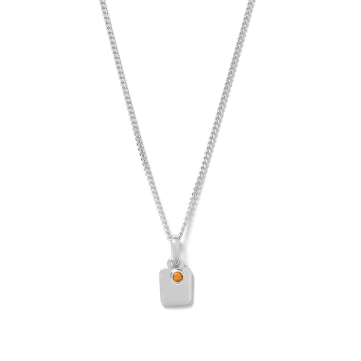 NOVEMBER ENGRAVABLE CITRINE BIRTHSTONE NECKLACE