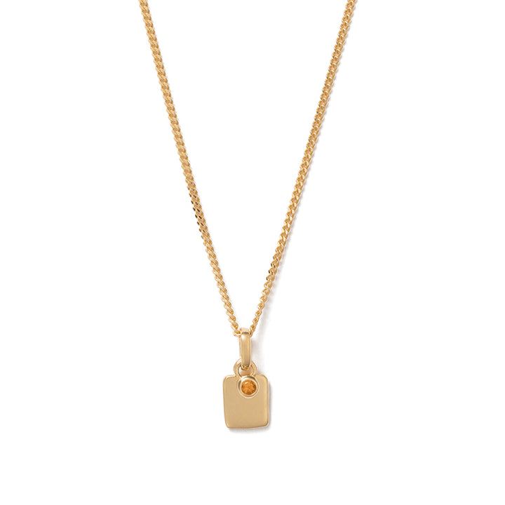 NOVEMBER ENGRAVABLE CITRINE BIRTHSTONE NECKLACE