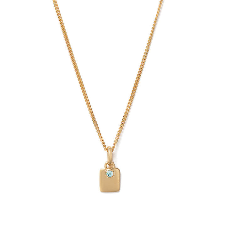 MARCH ENGRAVABLE AQUAMARINE BIRTHSTONE NECKLACE