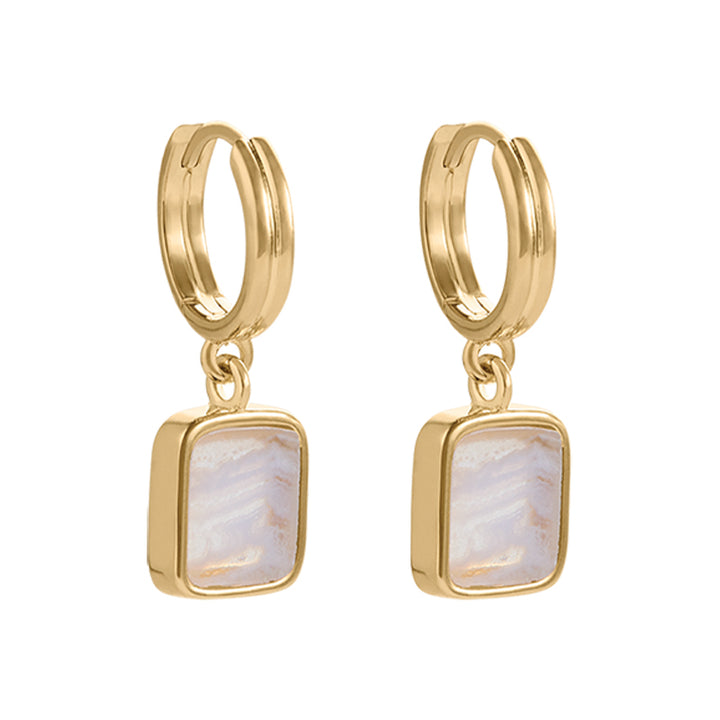 BLUE LACE AGATE HOOPS