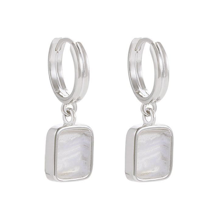 BLUE LACE AGATE HOOPS