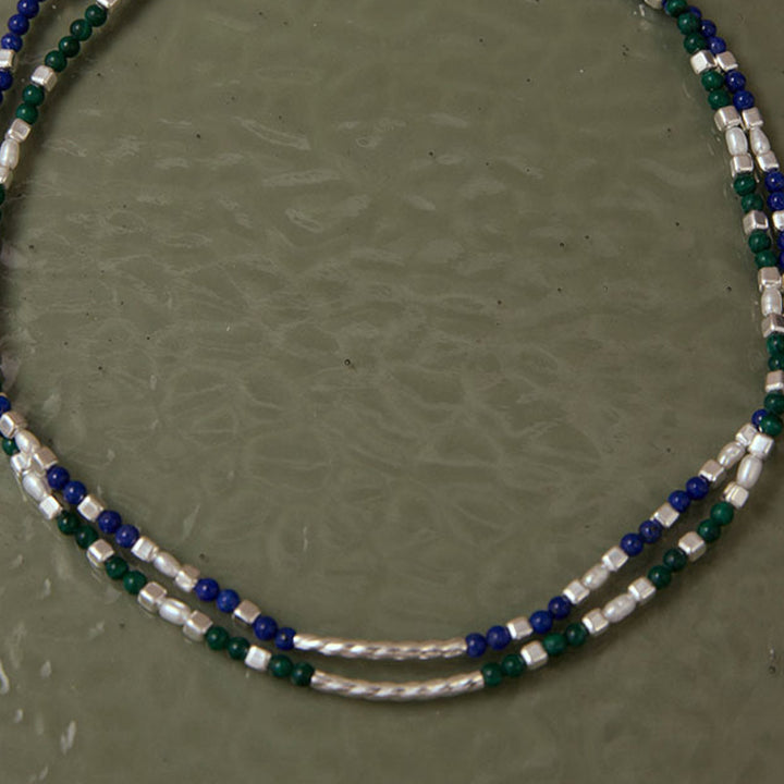 LAPIS BEADED NECKLACE
