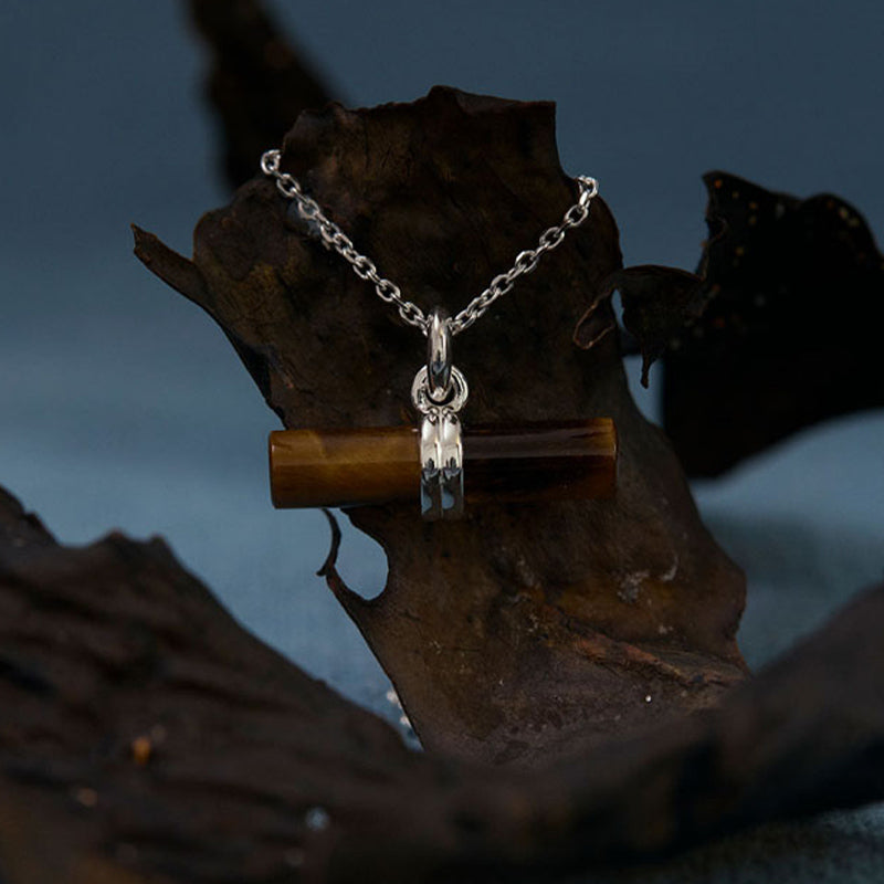 TIGERS EYE T-BAR NECKLACE