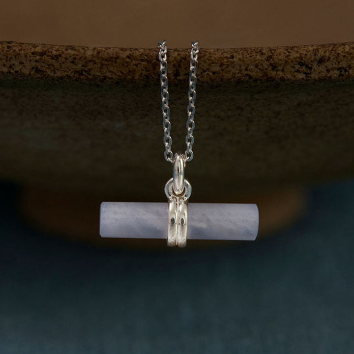 BLUE LACE AGATE T-BAR NECKLACE