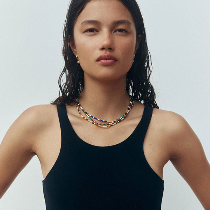 LAPIS BEADED NECKLACE