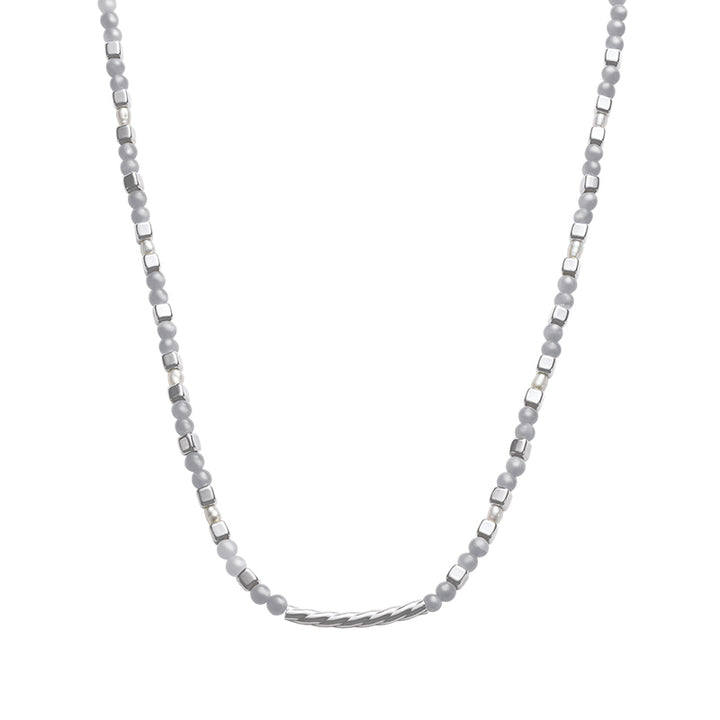 BLUE LACE AGATE BEADED NECKLACE