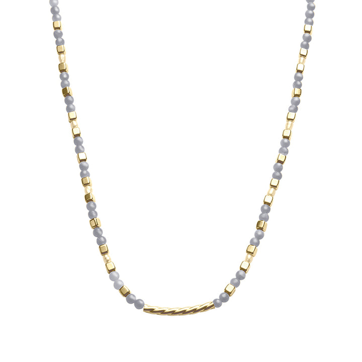 BLUE LACE AGATE BEADED NECKLACE